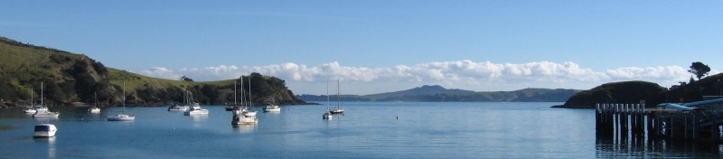 View from Waiheke Harbour - on the island we had our last tandem adventure.